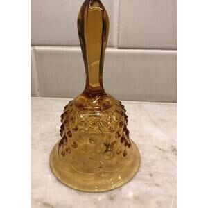 Vintage Fenton hobnail amber glass bell